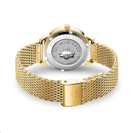 Thomas Sabo Ladies Yellow Gold Plated Mesh Strap Watch - MococoThomas SaboWA0302 - 264 - 213 - 33 mm4051245312126Watches and Accessories