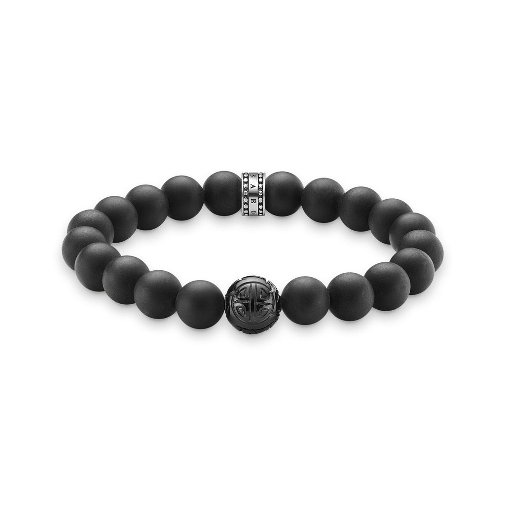 Silver & Obsidian Sculptured Bracelet