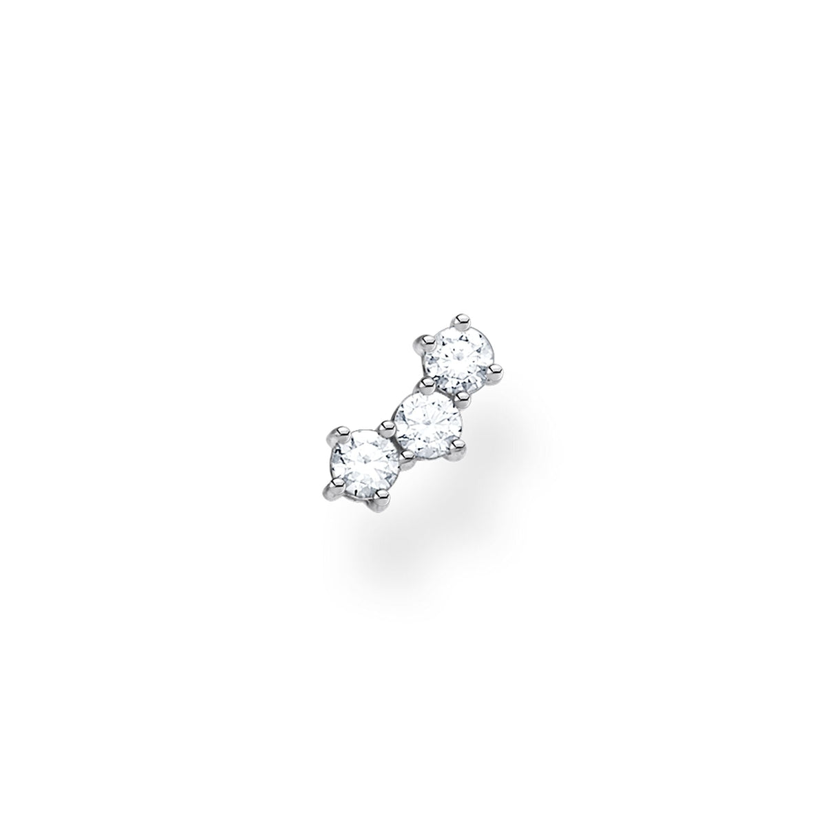 CZ Trio Single Stud Earring
