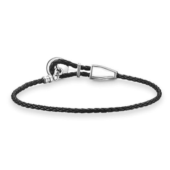 Thomas Sabo Silver Disc Black Leather Strap Bracelet - MococoThomas SaboA1863 - 682 - 11 - L25v4051245428711Bracelets