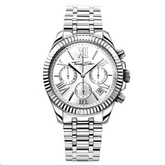 Thomas Sabo Silver Divine Chrono Stainless Steel Watch - MococoThomas SaboWA0253 - 201 - 201 - 38 mm4051245219784Watches and Accessories