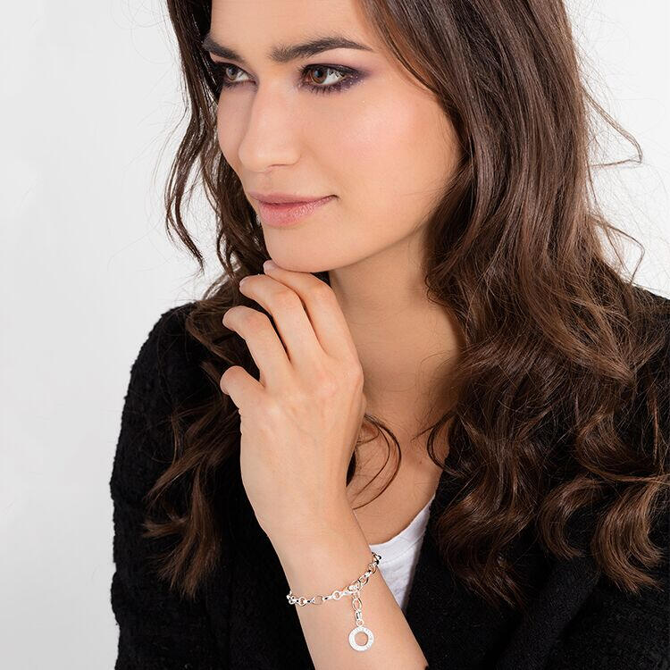 Thomas Sabo Silver Medium Link Charm Club 17cm Bracelet - MococoThomas SaboX0031-001-12-M9120700885941Bracelets