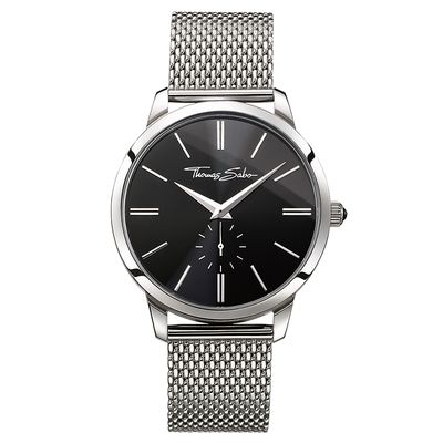 Thomas Sabo Silver Men's Mesh & Black Dial Rebel Spirit Watch - MococoThomas SaboWA0152 - 201 - 203 - 42 mm3592200027616Watches and Accessories