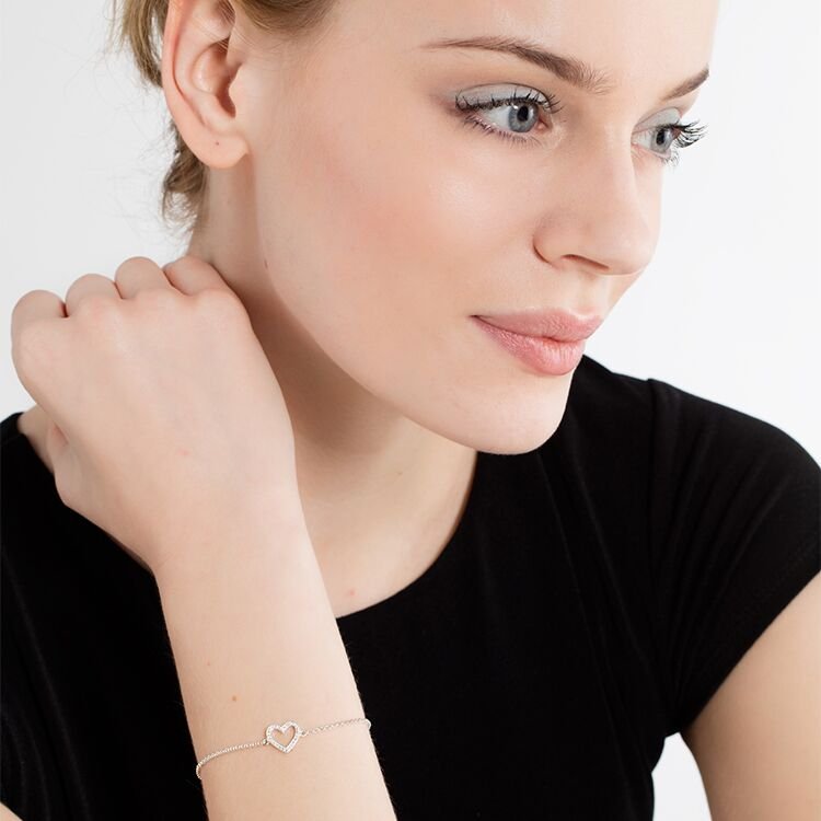 Thomas Sabo Silver Open Heart CZ Bracelet - MococoThomas SaboA1553 - 051 - 14 - L19,5v4051245265095Bracelets