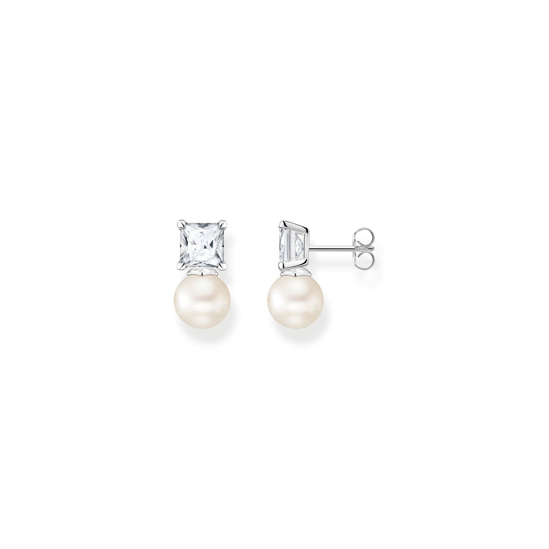 Thomas Sabo Silver Pearl and Clear CZ Stud Earrings - MococoThomas SaboH2248 - 167 - 144051245538915Earrings