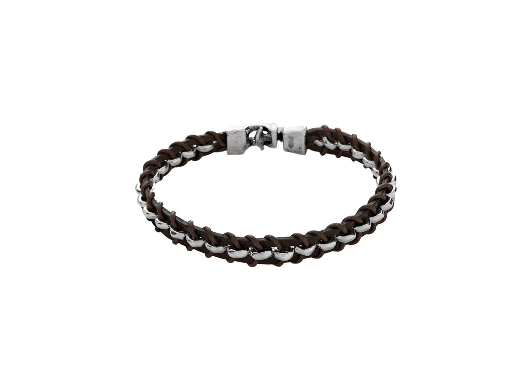 UNOde50 Silver Authentic Brown Leather Bracelet - MococoUNOde50PUL1605MARMTL0L8435302448960Bracelets