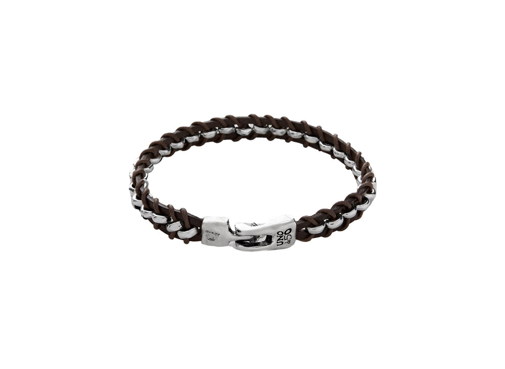 UNOde50 Silver Authentic Brown Leather Bracelet - MococoUNOde50PUL1605MARMTL0L8435302448960Bracelets