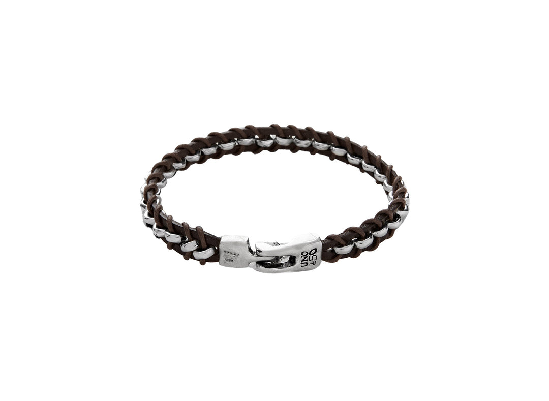 UNOde50 Silver Authentic Brown Leather Bracelet - MococoUNOde50PUL1605MARMTL0L8435302448960Bracelets
