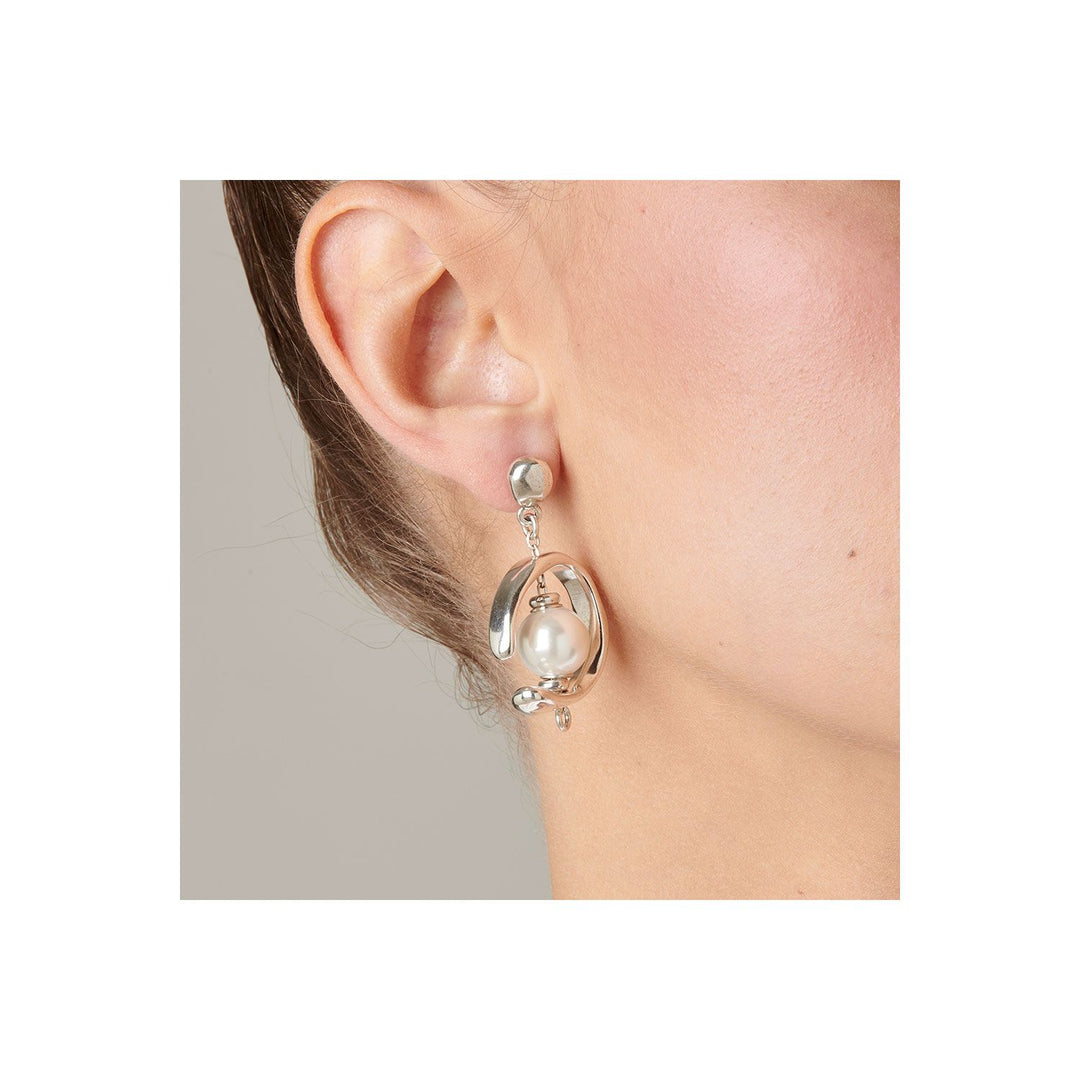UNOde50 Silver Inorbit Pearl Earrings - MococoUNOde50PEN0444BPLMTL0U8435302438510Earrings