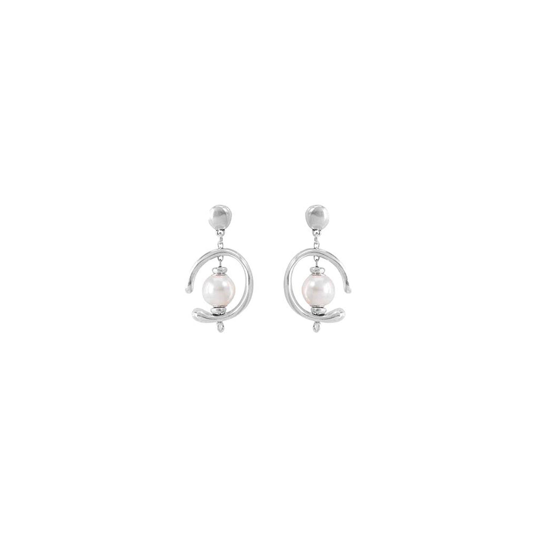 UNOde50 Silver Inorbit Pearl Earrings - MococoUNOde50PEN0444BPLMTL0U8435302438510Earrings