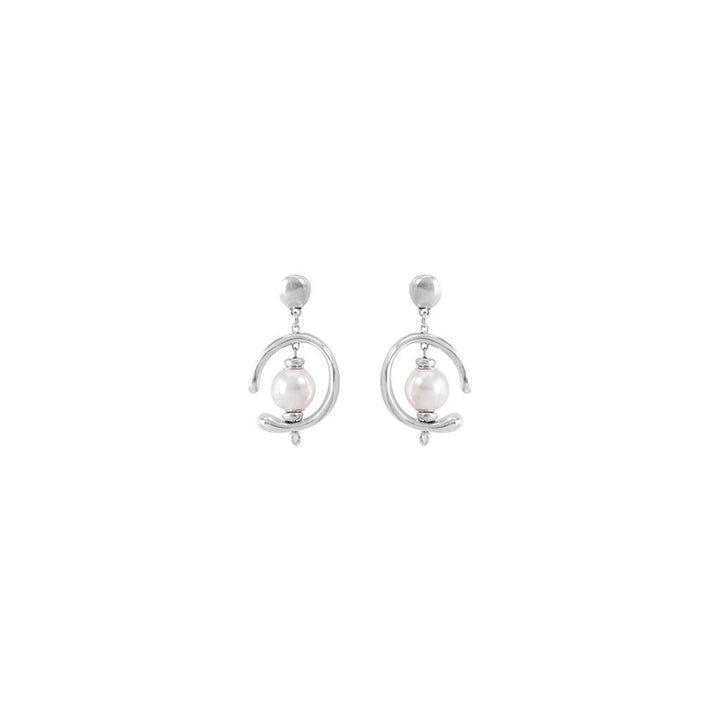 UNOde50 Silver Inorbit Pearl Earrings - MococoUNOde50PEN0444BPLMTL0U8435302438510Earrings